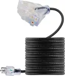 Product image of TerraBloom 14/3 SJEOW Triple Outlet Outdoor Extension Cord, 25 Foot