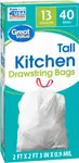 Product image of Great Value Tall Kitchen Drawstring Bags - 13 Gallon
