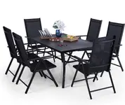 Product image of Phi Villa Patio Dining Set (Black Textilene)