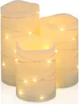 Product image of H-Blossom Embedded String-Light Flameless Candles 
