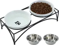 Product image of YY FOREY Ceramic and Stainless Steel Cat Bowls