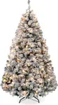 Product image of Best Choice Products Pre-lit Snow-flocked Artificial Pine Christmas Tree with Warm White Lights, 7.5'