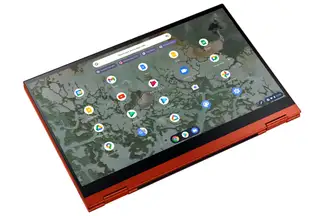 The Samsung Galaxy Chromebook 2 in tablet mode
