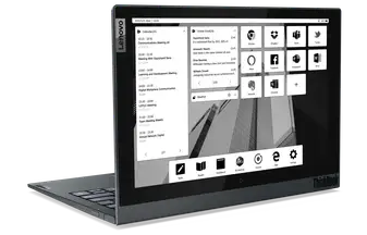 An e-ink display on the cover of a ThinkBook Plus