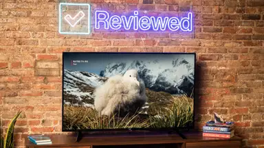 The 50-inch Amazon Fire TV 4-Series displaying 4K content in a living room setting