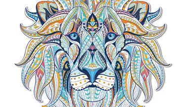 A colorful lion illustration from a book cover.