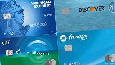 Best no-annual-fee credit cards: Chase Freedom Flex, Citi Double Cash Card, Discover it Secure, Amex EveryDay