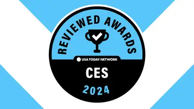 Reviewed Awards: CES 2024 badge on a blue and white background
