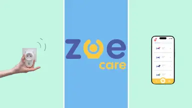 A collage featuring Zoe Care.