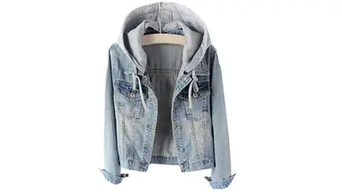 LifeShe Women's Casual Detachable Hoodie Denim Jacket