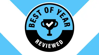 Reviewed Best of Year badge on a blue and white background