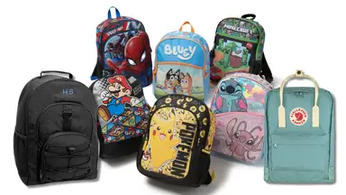 a group of backpacks