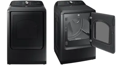 The Samsung DVE50R5400V dryer.