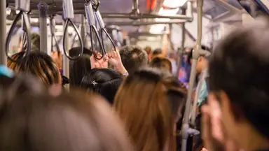 Commuters on public transport.
