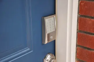 Schlage Encode on blue door