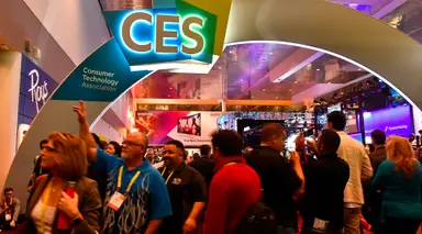 A crowded hallway at the CES show in Las Vegas