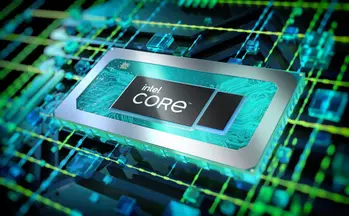 An artistic render of an Intel processor