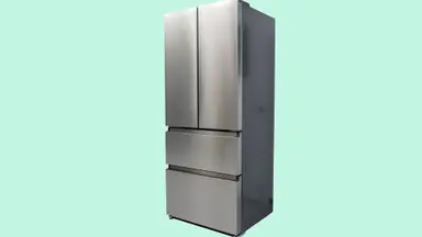 The Hisense HRM145N6AVD French-door Refrigerator sitting in the Reviewed labs.