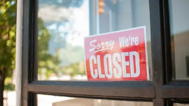 Closed door sign