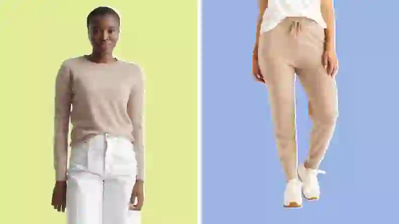 Quince womenswear review: Cashmere sweater and pants, neoprene belt bag ...