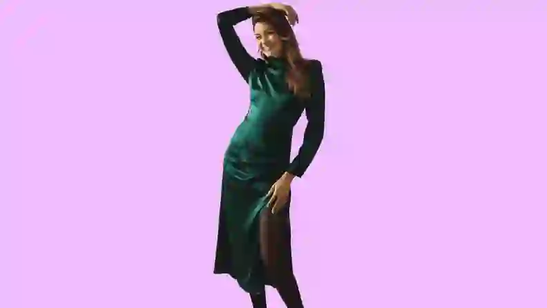 dress in leather Faux-Leather Sheath Dress – New York & Company main image 0