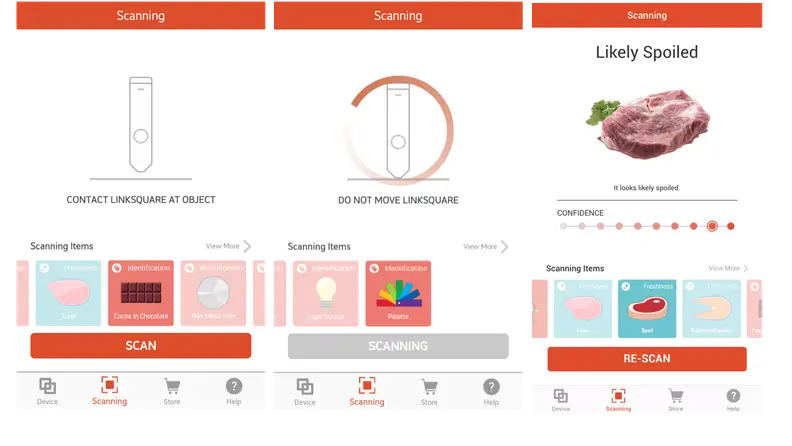 Scanning items with the Linksquare