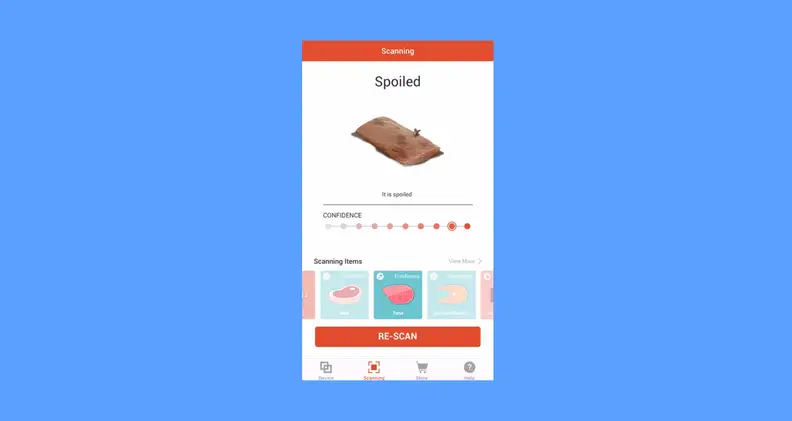 Tuna freshness results in the Linksquare app
