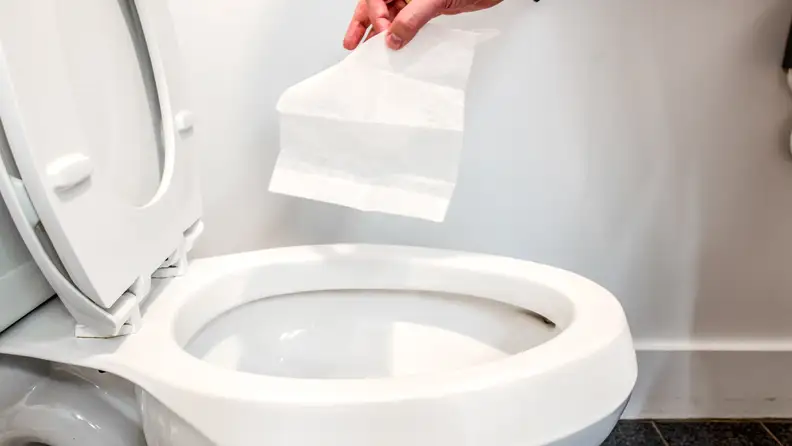 Just as dryer sheets can help with caked-on stains in pans, they can help with stains in toilets.