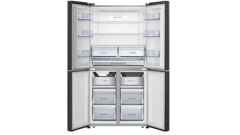 The interior of the Hisense HQD20058SV French door refrigerator