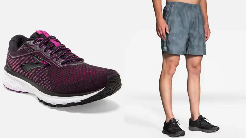 running shoes and shorts