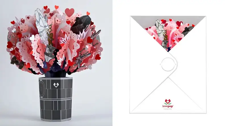 paper bouquet with star wars scenes and characters