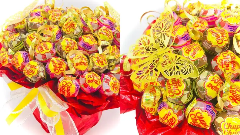chupa chup lollipops in a bouquet