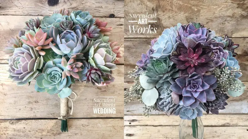 bouquet with succulent plants