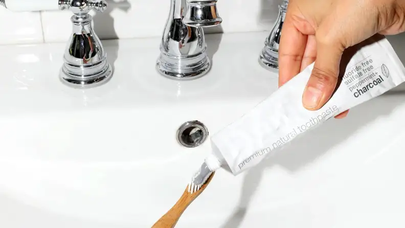 Toothbursh and toothpaste.