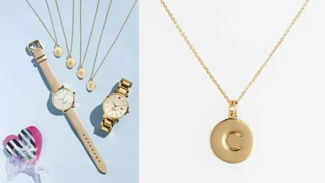 Two pendant necklaces with letters C