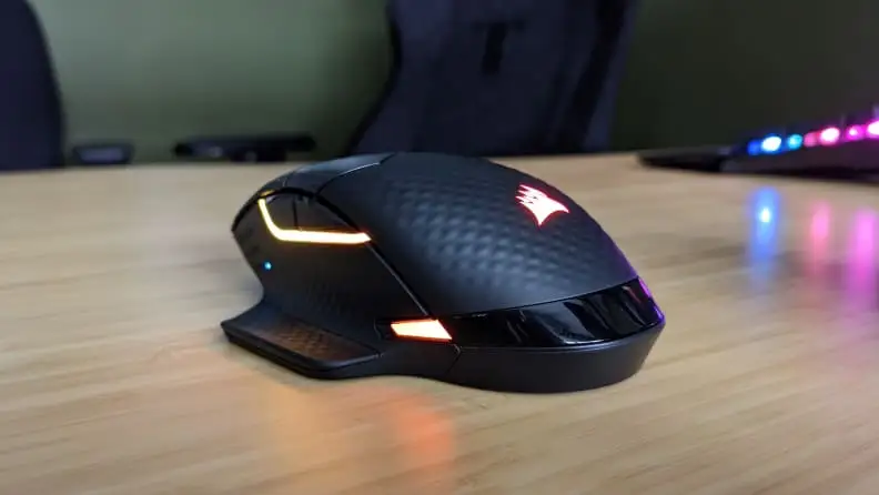 An image of the Corsair gaming mouse.