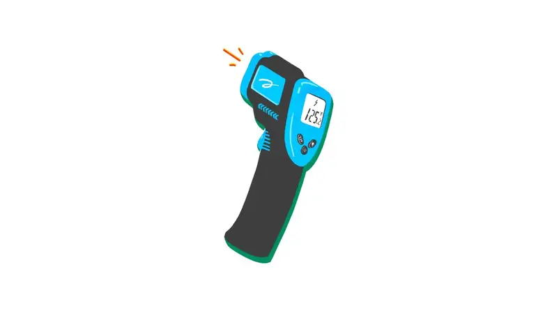 An illustration of a laser thermometer.
