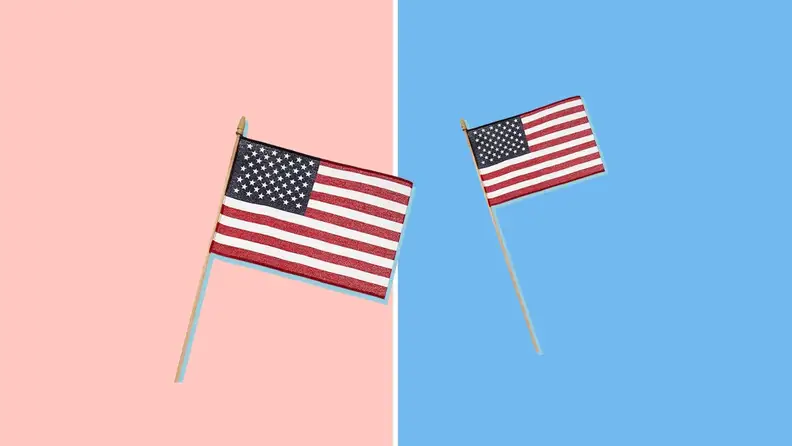 A pair of tiny American flags.