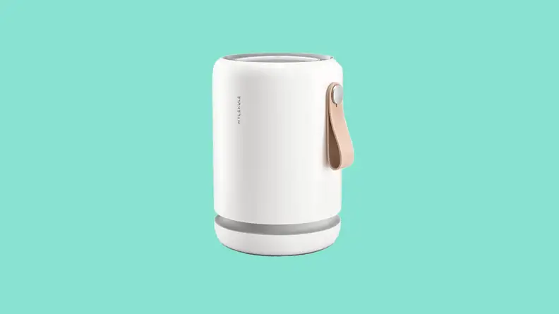 Air purifier against blue background