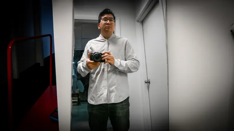 Man in a long-sleeved shirt