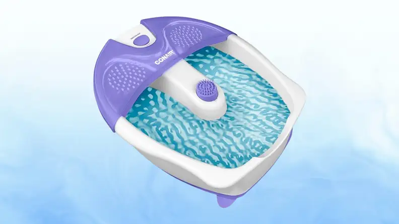 Conair foot spa with blue background.