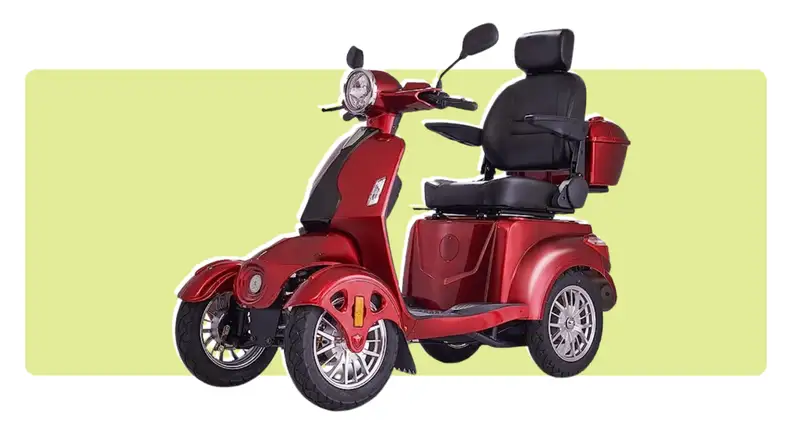 The Lagtom mobility scooter on a green and white background