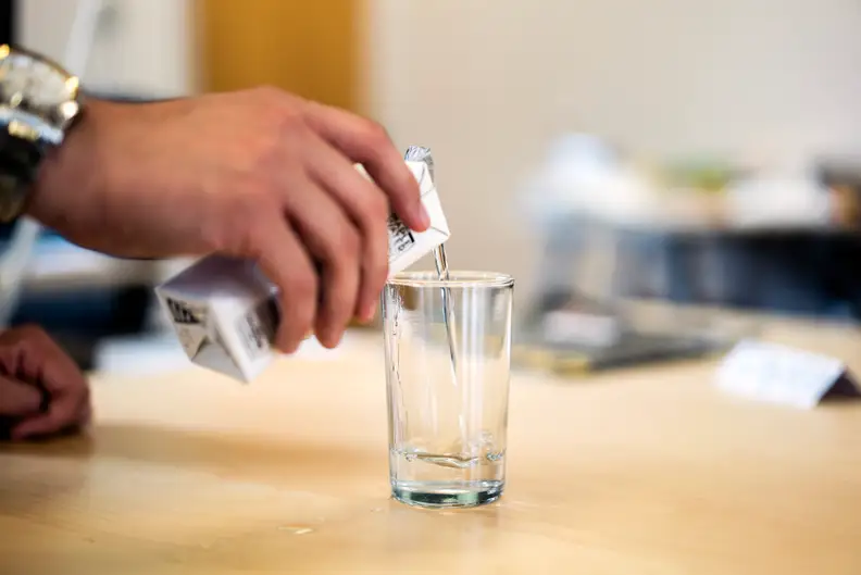 Pouring maple water
