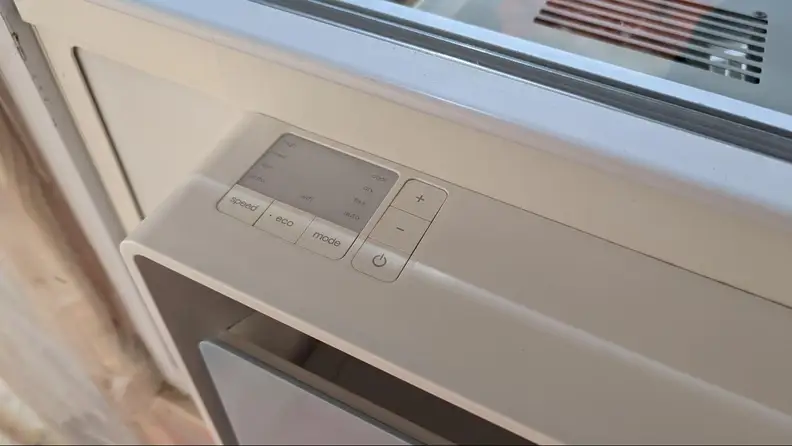 Top of the A/C unit showing off the settings.