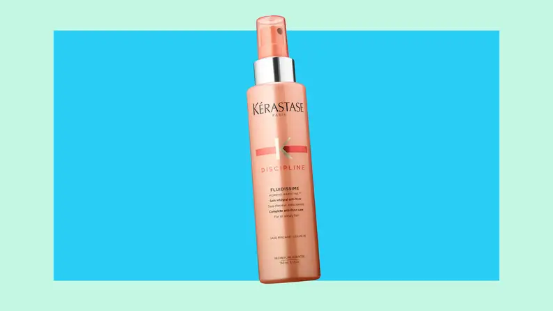 Bottle of anti-frizz spray.