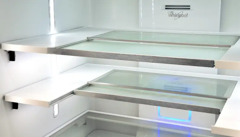The Infinity Slide shelves put a retractable section front and center. It's supposed to let you store tall items without obstructing the rest of your food.