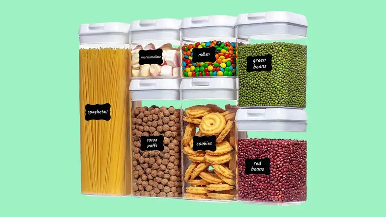A stack of clear food containers.