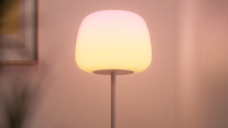 Govee Lantern Floor Lamp shown with warm, glowy lighting.