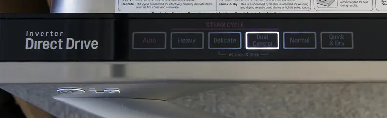 LG LDF8874ST left side of control panel