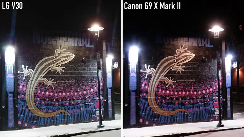 The Canon G9 X Mark II is excellent in low light, but a flagship-quality phone like the LG V30 can nearly match it in scenes like this.